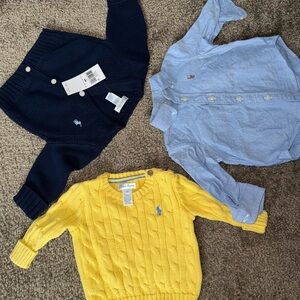 Polo by Ralph Lauren Kids' Navy, Light Blue, and Yellow Sweaters